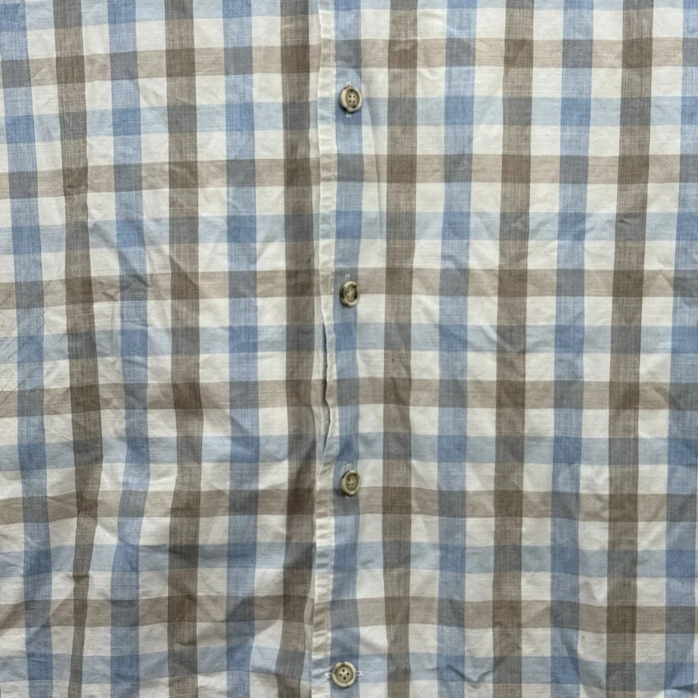 Johnnie-O Hangin' Out Shirt Mens XL Blue Plaid Button Front Long Sleeve‎ Cotton